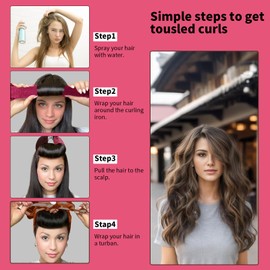 Keptwell Velvet Overnight Curls Satin No Heat Hair Rollers for Short Long Hair to Sleep in Hair Care Styling Tools Rods Foam Spong (Wine, Large)