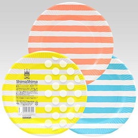 Sunup P1810SIM Shimashima Paper Plate, 7.1 inches (18 cm), 10 Sheets