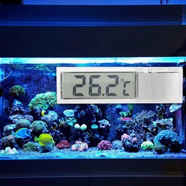 TOPINCN Digital Aquarium Thermometer, 3D Aquarium Thermometer with Large LCD Display, Reptile Thermometer, Electronic Transparent Temperature Display for Measuring Water Temperature