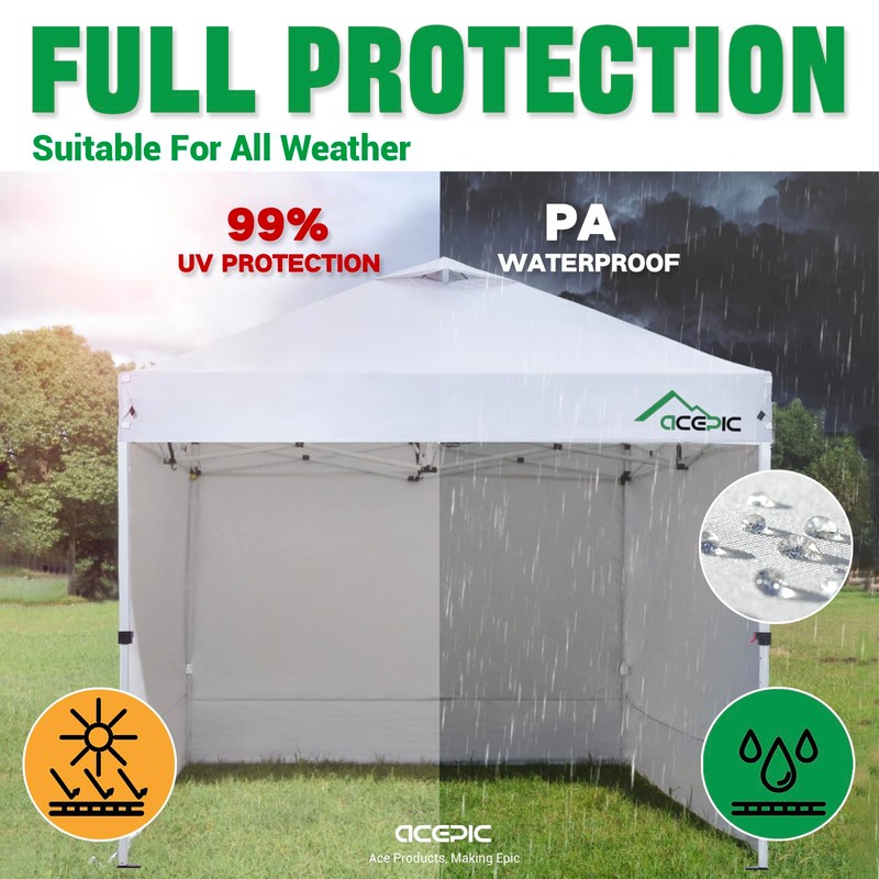 ACEPIC 10x10 Canopy Replacement Top Cover with Air Vent,UPF 50+
