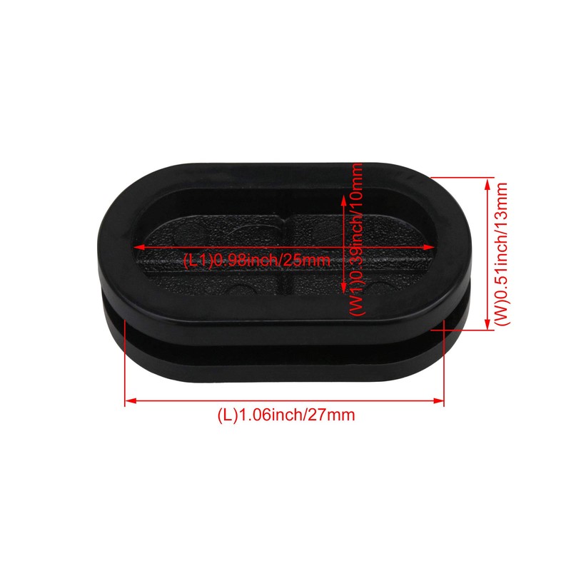 Yibuy 20 x Cable Wiring Rubber Oval Closed Blind Blanking