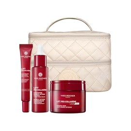 Yves Rocher - Kit Lift Pro Collagene  Rutina Facial Elasticidad y Firmeza  cido Hialurnico y Colgeno Vegetal, Incluye Cosmetiquera, Crema DaNoche,... 