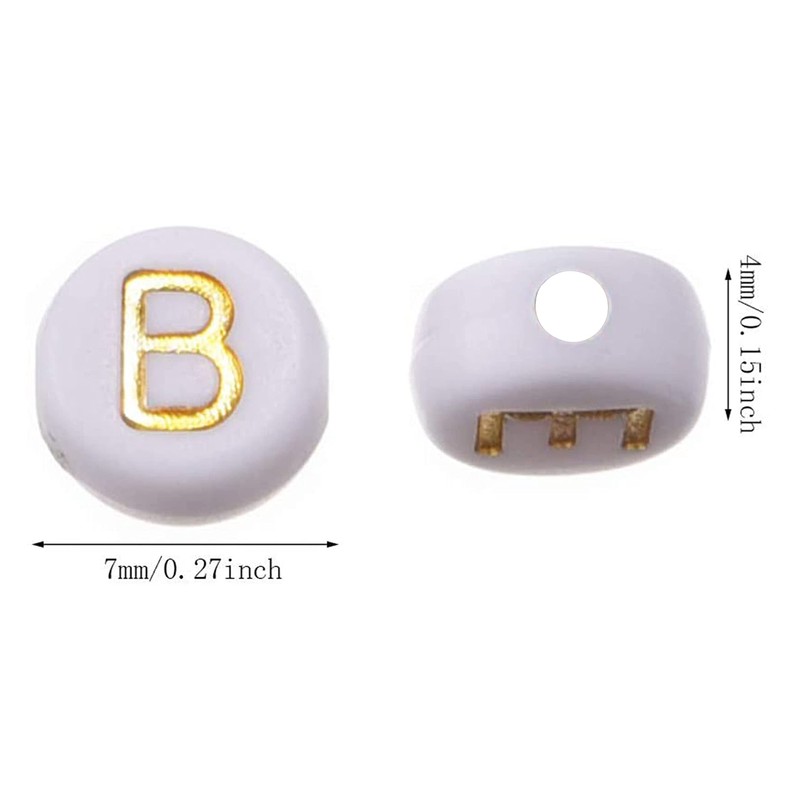 Pack of 1400 Round Letter Beads for Threading 7 x