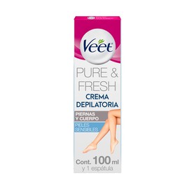 Veet Pure & Fresh Crema Depilatoria para Piel Sensible de 100ml