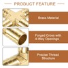 sourcing map 1Pcs Brass 4 Way Pipe Fitting, 3/4" (19mm)