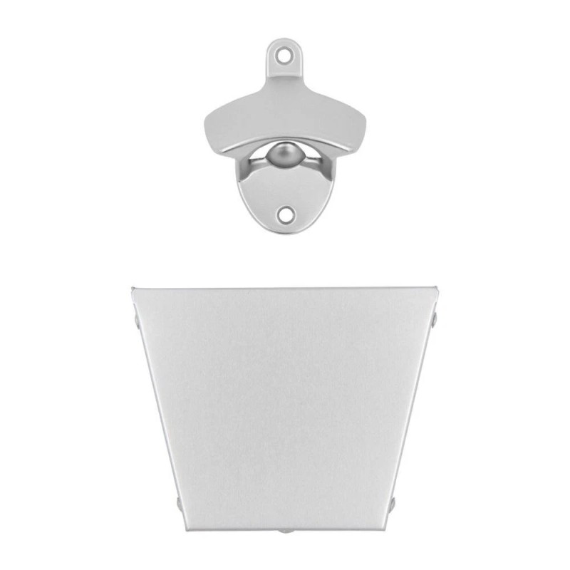 Everbuilt Satin Nickel Bottle Opener and Cap Catcher