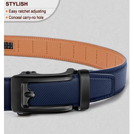 KEMISANT Men's Belt-Nontrimmable Ratchet Belt Adjustable for Gift Men Lightweight 1 3/8"(Purplish Blue,42"-48"Waist Adjustable)