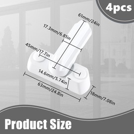 Pack of 4 Window Safety Locks, Burglary Protection, Swivel Latch with Mounting Screws, Sash Blocker Window for Child Safety, Family Safety