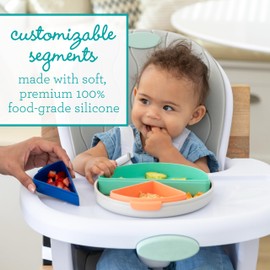 Infantino Mod Plate - Modern, Modular, Customizable Silicone Plate for Baby Led Weaning, Toddler Feeding, and Big Kid Meals - Food-Grade Silicone, Microwave & Top-Rack Dishwasher Safe