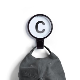 Ozio ABC - Wall-Mounted Clothes Hanger with Letter Hooks, Wall-Mounted Clothes Rack, Designer Clothes Hanger Hook, Colorful Clothes Hanger Hooks, Children's Clothes Hanger - Black