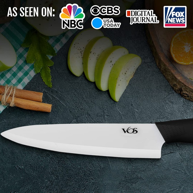 Vos Ceramic Chef Knife 8 Inch with Protection Cover –