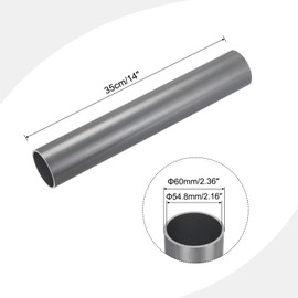MECCANIXITY 2 3/8 Inch PVC Rigid Tube Round Pipe Hardware Tubing 54.8mm ID 60mm OD 350mm Light Grey High Impact for Water Pipe Cable Sleeve