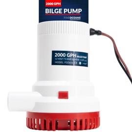 Five Oceans 2000 GPH / 7571 LPH Bilge Pump, 1-1/8" (29mm) Interior Diameter Hose, 41-Inch 14-Gauge Wire - FO3616