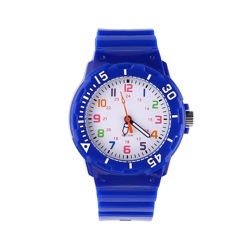 Boys Girls Sports Wristwatches Waterproof Children Quartz Analog Watches Blue