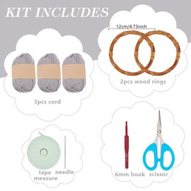 ACRNIGHEET Crochet Bag Kit for Adults Grey Handbag Crochet Kit for Beginners Tote Bag Starters Set DIY Craft Making Kit with Step-by-Step Instructions and Video Guidance