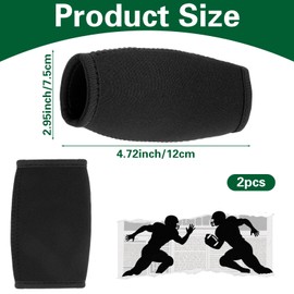 2 Pcs Football Chin Strap Cover Football Men's Chin Strap Pad Helmet Pad with Virtually All Footballs Helmets Protective Cover for Rugby Player Ice Hockey Cyclist Outdoor Activities (Black)