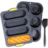 OMISTAR 3 PCS Silicone Baguette Pan and Hamburger Bun Pan