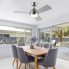 putroad 42 Inch Ceiling Fans with Lights, Modern Brushed Nickel