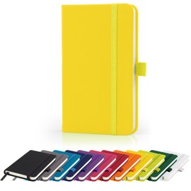 Savvy Bee Premium A6 Notebook New Lined Pocket Hardback Small Journal with pen loop, elastic closure and ribbon marker 196 pages / 98 sheets Notepad Note Book Notes Pad (Yellow)