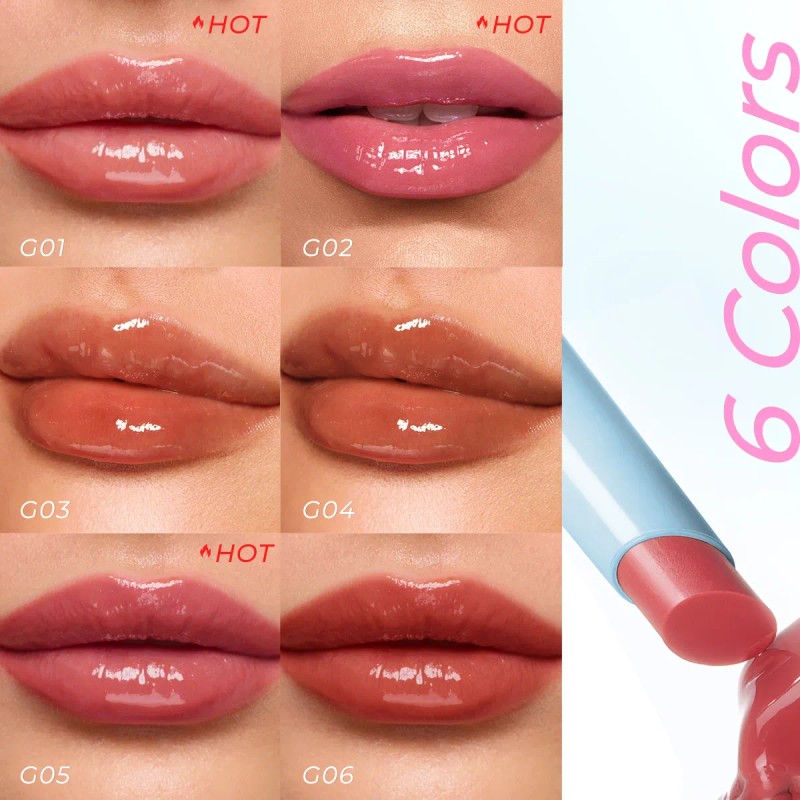 Brillo Labial De Prensa Lápiz Efecto Jugoso No Pegajoso 1.8g