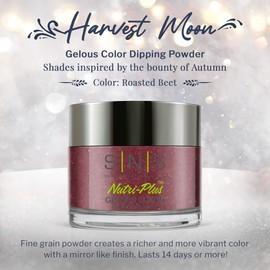 SNS Healthy Natural Nails SNS Nail Dip Powder, Gelous Color Dipping Powder - Roasted Beet (Wine/Burgundy, Cream) - Long-Lasting Dip Nail Color Lasts 14 Days - Low-Odor & No UV Lamp Required - 1 OZ