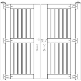 YuLuoXiang Fence Wood Gate Hardware Set - Heavy Duty Gate Kit with 2Pcs 6" Gate Latch, 6Pcs Gate Hinges, 2Pcs Gate Handles, Screws Included, for Wood & Vinyl Outdoor Swing Gates, Black