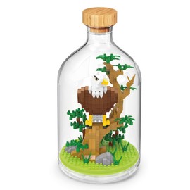 WiseHawk Bald Eagle Terrarium Kit with Acrylic Miniature Blocks and Methacrylate Protective Bottle