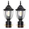 Lamomo 2 Pack Motion Sensor Outdoor Post Lights, Dusk to