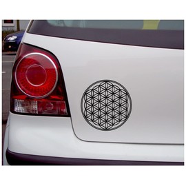 Samunshi® Sticker Flower of Life Window Sticker in 8 Sizes and 25 Colours (20 x 20 cm, Gold)