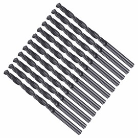 CoCud Drill Bit, 3/16" Cutting Diameter (4.763mm), 4241 HSS Nitriding Black 118° Cutting Angle Versatile Bits - (Applications: for Drilling Plastic Wood Soft Metal), 12-Pieces