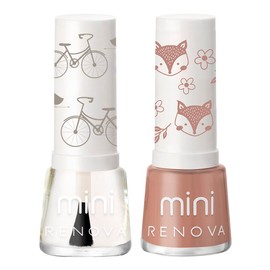 Esmaltes de uñas Renova Mini Duo Neri y Brillo cada uno 7.7ml