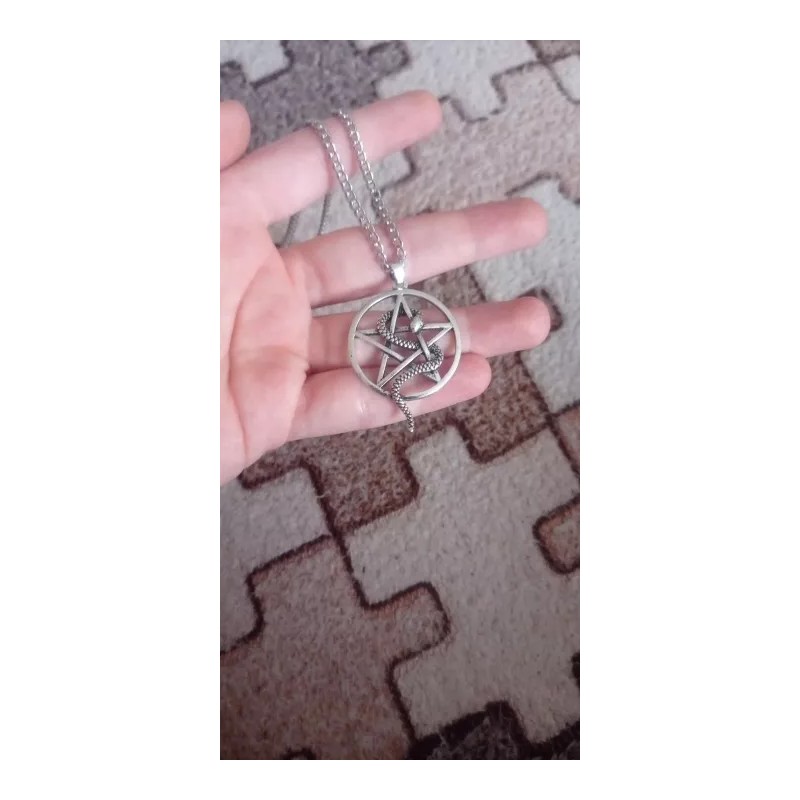 Jextech Collar Esotérico Estrella Pentagrama Con Serpiente Protector