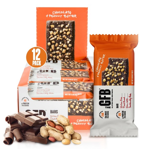 The GFB Rich Chocolate Peanut Butter Vegan Snack Bars Gluten