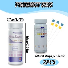 100Pcs Hot Tub 2 In 1 Test Strips, pH Test Strips, PH Tester for Drinking Water, Pool Water Testing Kit for Chlorine and PH