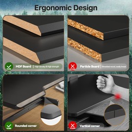 JYLH JOYSEEKER Standing Desk Converter 32 inch, Height Adjustable Sit Stand Desk Riser, Quick Sit to Stand Tabletop Dual Monitor Riser Workstation for Home Office with Keyboard Tray, Black