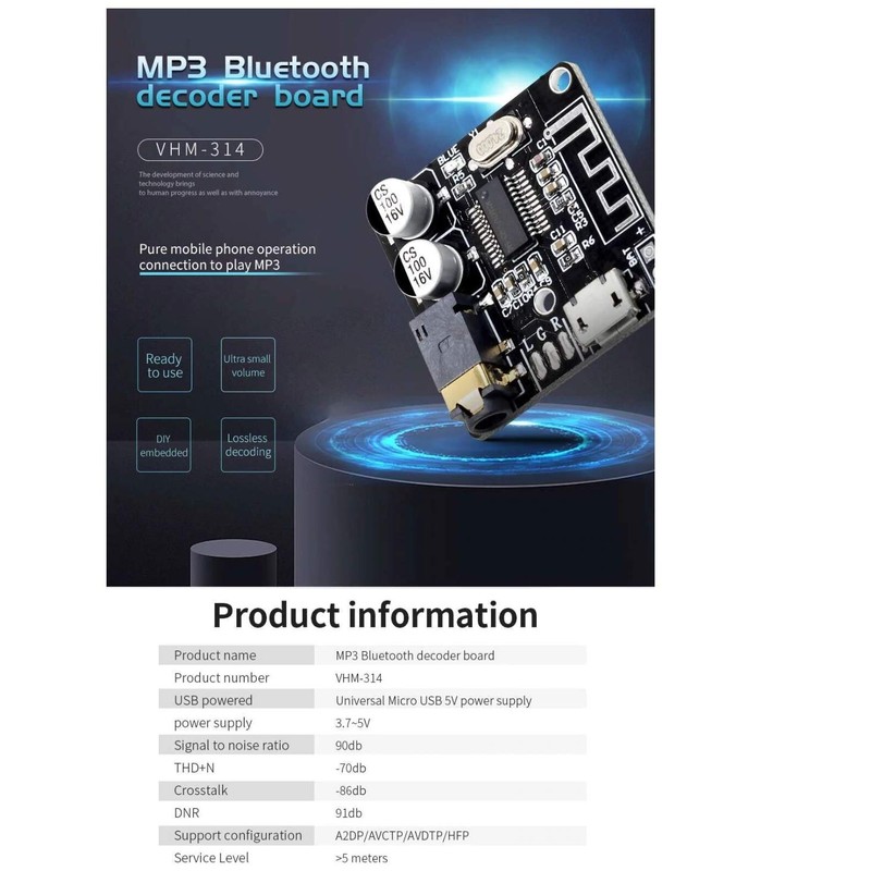 Bluetooth 5.0 Audio Receiver Module Board for Stereo Wireless Sound