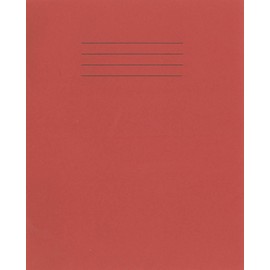 Rhino 8 x 6.5 Exercise Books, 32 Page/Top Half Blank & Bottom Half 15mm Lined Paper Notebook, 10 Pack, Writing Book, Office & School Stationery Supplies, Red