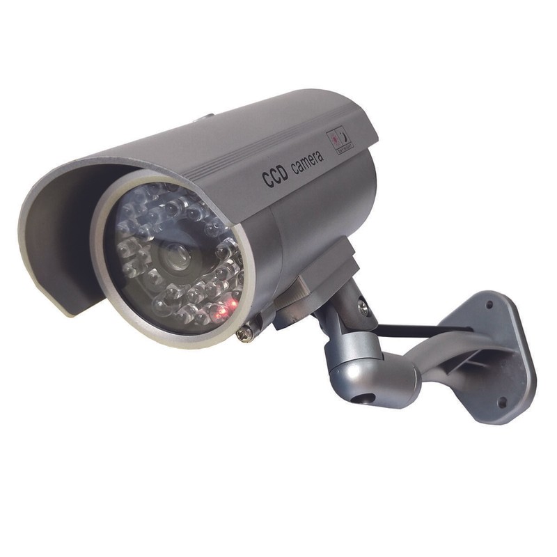 Yuarisx 8x Outdoor Dummy Security Camera Fake Flashing Infrared Bullet