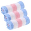 FRCOLOR 3Pcs Soft Cotton Washcloths Quick Drying Face Towels Striped
