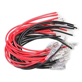 Teansic 40PCS 4.8mm/6.3mm Female Spade Connectors with Insulating Sleeve,Female Spade Quick Splice Terminal with Red Black Wire