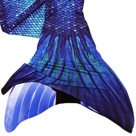 Mermaid Tail and Monofin for Swimming with MER-Shield Tip Protection, Adult Sizes (Ocean Deep - Blue Monofin, Adult S (JS 4-6))