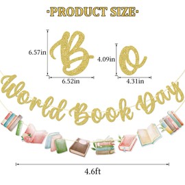 World Book Day Banner, Book Lovers Banner, World Book Day Party Decorations, Glitter Book Themed Party Decor