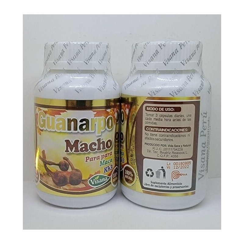 HUANARPO MACHO 100 CAPS 500mg EA MALE ENERGY SUPPORT 100%