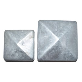 4 x 75mm x 75mm (3" x 3") Metal Pyramid Galvanised Fence Post Caps