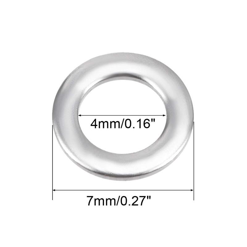 sourcing map 50 Pcs 4mm x 7mm x 0.8mm 304