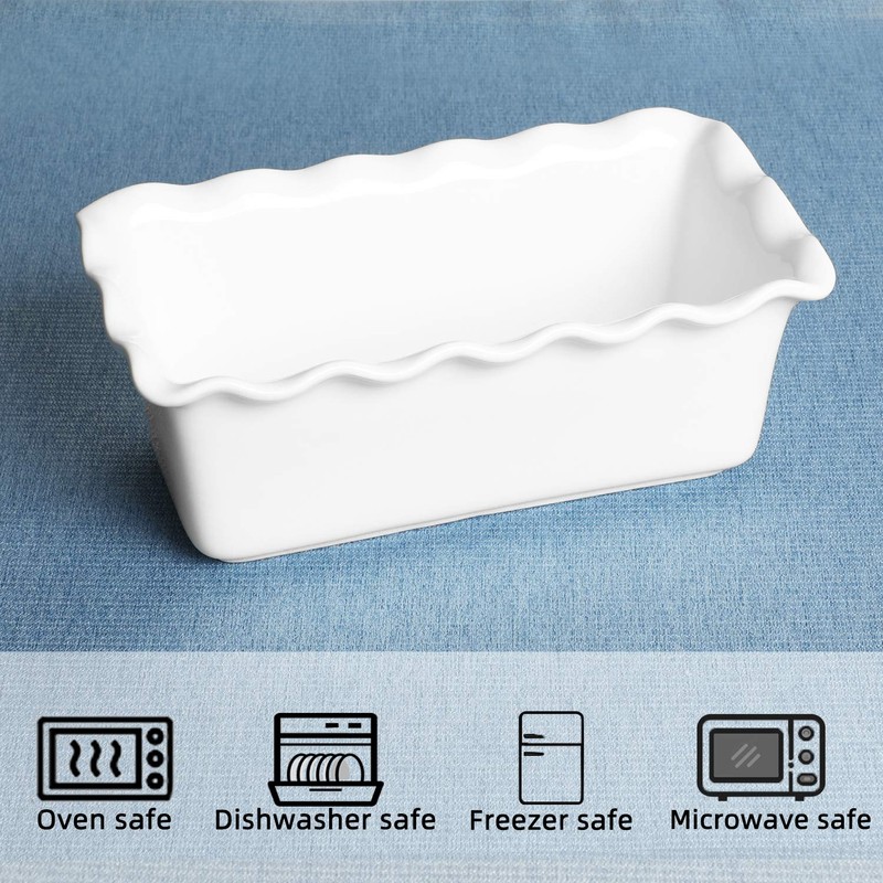 HAOTOP Porcelain Nonstick Baking Bread Loaf Pan, 8.5 x 5