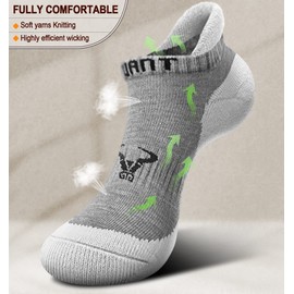 BULLIANT Mens Socks, Athletic Ankle Socks No Show For Men Running with Full Cushioned Sole(6Pairs-Gray 6 Color Mixed3138-Shoe Size:6-8)