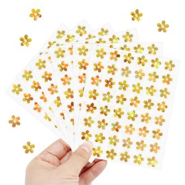 KYYYYWS 1440pcs Holographic Stickers, Golden Small Flower Stickers for Kids Reward，Creative Decorative Sticker，Teacher's Classroom Reward Sticker，Student Motivation Tools，Versatile Teaching Supplies