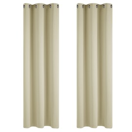 Deconovo Deconovo Super Soft Window Treatments Thermal Insulated Room Darkening Curtains Eyelet Curtains for Bedroom Beige 42 x 84 Inch 2 Panels