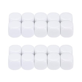 PATIKIL 22mm Acrylic Dice Blank, 20 Pcs Standard Game Dice Rounded Corner with Smoothed Surface Six Sided for Board Games Teaching, White